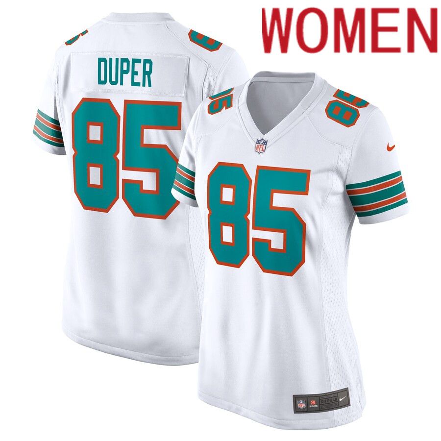 Women Miami Dolphins #85 Mark Duper Nike White Retired Player NFL Jersey->women nfl jersey->Women Jersey